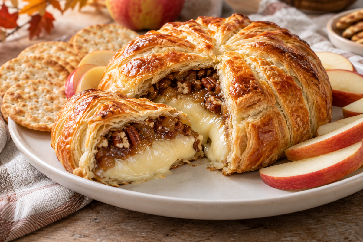 Cinnamon Apple Butter Baked Brie