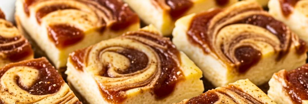 Barton Creek Crossing Cinnamon Apple Butter Cheesecake Swirl Bars